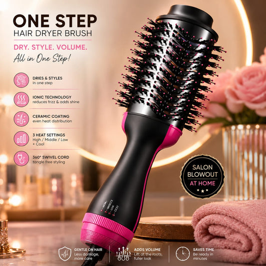 ONE STEP Hair Dryer + Curler + Styling Brush